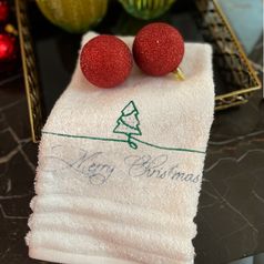 Toalha Lavabo de Natal  - Arvore Merry Christmas ambiente